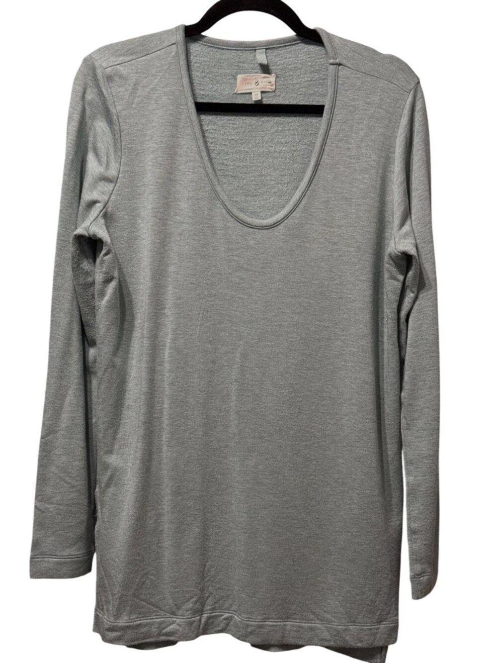 Lou & Grey Womens Heather Green Long Sleeve Top Super Soft Rayon Blend Size M